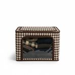 Deconox Tela Telli Dolap Düzenleyici Kutu (40x50x30 cm) - Katlanabilir, Dik Duran Kumaş Hurç | Ön/Üstten Açılır, Şeffaf Pencereli Organizer Gri ve Kahve Renk Seçenekli (KAHVERENGİ)