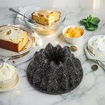 Deconox Thermo Döküm Gövdeli Everest Kek Kalıbı 24Cm, Dilimli Döküm, Siyah Granit Benekli Pişirme Kabı, Kolay Çıkarma, Dayanıklı Alüminyum Alaşım