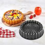 Deconox Thermo Döküm Gövdeli Tart Kek Kalıbı 28Cm, Dilimli Döküm, Siyah Granit Benekli Pişirme Kabı, Kolay Çıkarma, Dayanıklı Alüminyum
