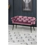 Decoraks Balon Çay Seti Koltuk Kanepe Oturma Odası Kafe Antre Hol Ofis 2 Kişilik Siyah Metal - Pudra Pembe