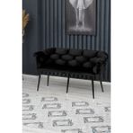 Decoraks Balon Çay Seti Koltuk Kanepe Oturma Odası Kafe Antre Hol Ofis 2 Kişilik Siyah Metal