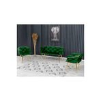 Decoraks Balon Çay Seti Koltuk Takımı Oturma Odası Kafe Antre Hol Ofis 2+1+1 Gold Metal YEŞİL