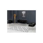 Decoraks Balon Çay Seti Koltuk Takımı Oturma Odası Kafe Antre Hol Ofis 2+1+1 Krom Metal SİYAH