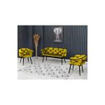 Decoraks Balon Çay Seti Koltuk Takımı Oturma Odası Kafe Antre Hol Ofis 2+1+1 Siyah Metal HARDAL