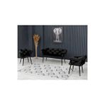 Decoraks Balon Çay Seti Koltuk Takımı Oturma Odası Kafe Antre Hol Ofis 2+1+1 Siyah Metal SİYAH
