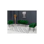 Decoraks Balon Çay Seti Koltuk Takımı Oturma Odası Kafe Antre Hol Ofis 2+1+1 Siyah Metal YEŞİL