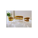 Decoraks Rio Çay Seti Takımı Koltuk Takımı Oturma Odası Kafe Antre Hol Ofis 2+1+1 Gold Metal - Hardal