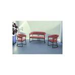Decoraks Rio Çay Seti Takımı Koltuk Takımı Oturma Odası Kafe Antre Hol Ofis 2+1+1 Siyah Metal PUDRA