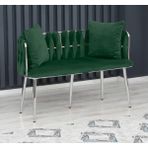Decoraks Sarmaşık Çay Seti Koltuk Kanepe Oturma Odası Kafe Antre Hol Ofis 2 Kişilik Krom Metal - Yeşil