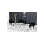 Decoraks Sarmaşık Çay Seti Takımı Koltuk Takımı Oturma Odası Kafe Antre Hol Ofis 2+1+1 Siyah Metal
