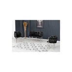 Decoraks Sarmaşık Çay Seti Takımı Siyah Koltuk Takımı Oturma Odası Kafe Antre Hol Ofis 2+1+1 Krom Metal