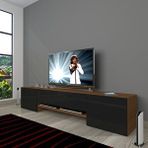 Decoraktiv 1E1 Ceviz Siyah Mdf Tv Ünitesi Tv Sehpası