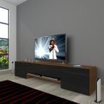 Decoraktiv 1E1 MDF 150 Ceviz Siyah Tv Ünitesi