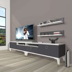 Decoraktiv Beyaz Antrasit Eko 220R Mdf Gold Tv Ünitesi