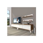 Decoraktiv Ceviz Beyaz Eko 220T Mdf Silver Tv Ünitesi