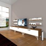 Decoraktiv Eko 200R Mdf Silver Ceviz Beyaz Tv Ünitesi