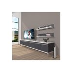 Decoraktiv Eko 200T Mdf Krom Ayaklı Beyaz Antrasit Tv Ünitesi