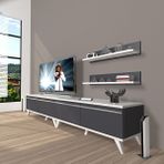 Decoraktiv Eko 200T Mdf Retro Beyaz Antrasit TV Sehpa Ünitesi