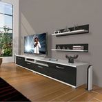 Decoraktiv EKO 220R MDF Beyaz-Siyah TV Sehpası