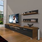Decoraktiv Eko 220R SLM Ceviz Siyah TV Ünitesi