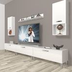 Decoraktiv Eko 270DA Mdf Krom Ayaklı Parlak Beyaz Tv Ünitesi