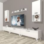 Decoraktiv Eko 270DA Mdf Retro Parlak Beyaz Tv Ünitesi