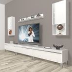 Decoraktiv Eko 270TA Mdf Krom Ayaklı Parlak Beyaz Tv Ünitesi