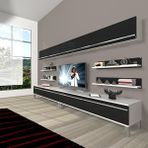 Decoraktiv Eko 360Y Mdf Krom Ayaklı Beyaz Siyah Tv Ünitesi