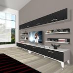 Decoraktiv Eko 360Y Slm Silver Beyaz Siyah Tv Sehpa Ünitesi