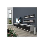 Decoraktiv Eko 4 Mdf Beyaz Siyah Std Krom Ayaklı Tv Ünitesi