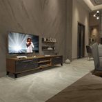 Decoraktiv EKO 4 Mdf Dvd Ceviz Siyah Mermer Silver Tv Ünitesi