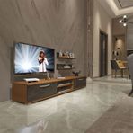 Decoraktiv EKO 4 Mdf Dvd Ceviz Siyah Mermer Tv Ünitesi