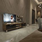 Decoraktiv EKO 4 Mdf Dvd Pera Siyah Krom Ayaklı Tv Ünitesi