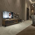 Decoraktiv EKO 4 Mdf Dvd Pera Siyah Mermer Silver Tv Ünitesi
