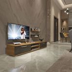 Decoraktiv EKO 4 Mdf Dvd Pera Siyah Mermer Tv Ünitesi