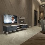 Decoraktiv Eko 4 Mdf Dvd Silver Beyaz Antrasit Tv Sehpa Ünitesi