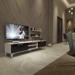Decoraktiv Eko 4 Mdf Dvd Silver Beyaz Siyah Tv Sehpa Ünitesi