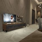 Decoraktiv EKO 4 Mdf Std Ceviz Siyah Mermer Silver Tv Ünitesi