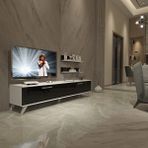 Decoraktiv Eko 4 Slm Std Retro Beyaz Siyah Tv Sehpa Ünitesi