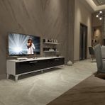 Decoraktiv Eko 4 Slm Std Silver Beyaz Siyah Tv Sehpa Ünitesi