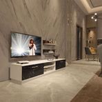 Decoraktiv EKO 4B Mdf Dvd Beyaz Siyah Mermer Tv Ünitesi