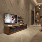 Decoraktiv Eko 4b MDF STD TV Sehpa Ünitesi - Ceviz Siyah Mermer