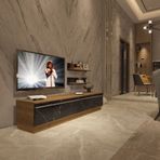 Decoraktiv Eko 4b Mdf Std Tv Ünitesi Tv Sehpası Pera Siyah Mermer