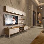Decoraktiv EKO 5 Mdf Dvd Beyaz Pera Silver Tv Ünitesi