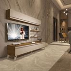 Decoraktiv EKO 5 Mdf Std Beyaz Pera Retro Tv Ünitesi