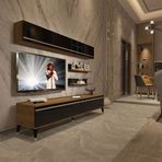 Decoraktiv EKO 5 Mdf Std Pera Siyah Silver Tv Ünitesi