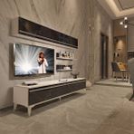 Decoraktiv Eko 5 Mdf Std Silver Beyaz Siyah Tv Sehpa Ünitesi