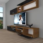 Decoraktiv Eko 5200 Mdf Ceviz Siyah Tv Sehpa Ünitesi