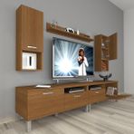 Decoraktiv Eko 5200DA Slm Krom Ayaklı Naturel Ceviz Tv Sehpa Ünitesi