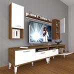 Decoraktiv Eko 5200DA Slm Silver Ceviz Beyaz Tv Sehpa Ünitesi
